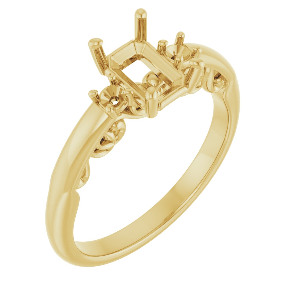 Three-Stone Sculptural Engagement Ring
