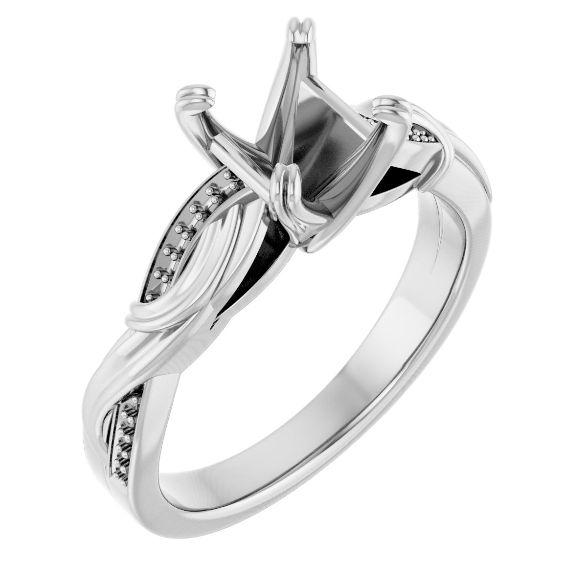 Accented Infinity-Inspired Engagement Ring