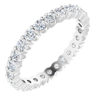 14K White .875 CTW Diamond Eternity Band Size 5.5 Ref 12982835