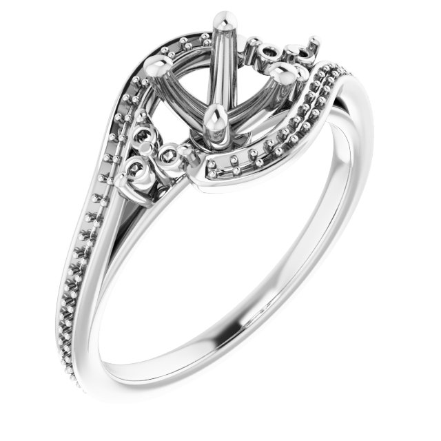 Accented Bypass Engagement Ring