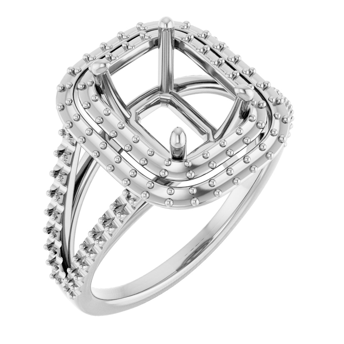 Double Halo-Style Engagement Ring