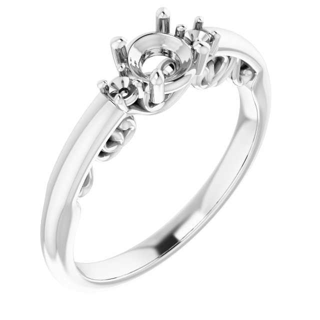 Three-Stone Sculptural Engagement Ring