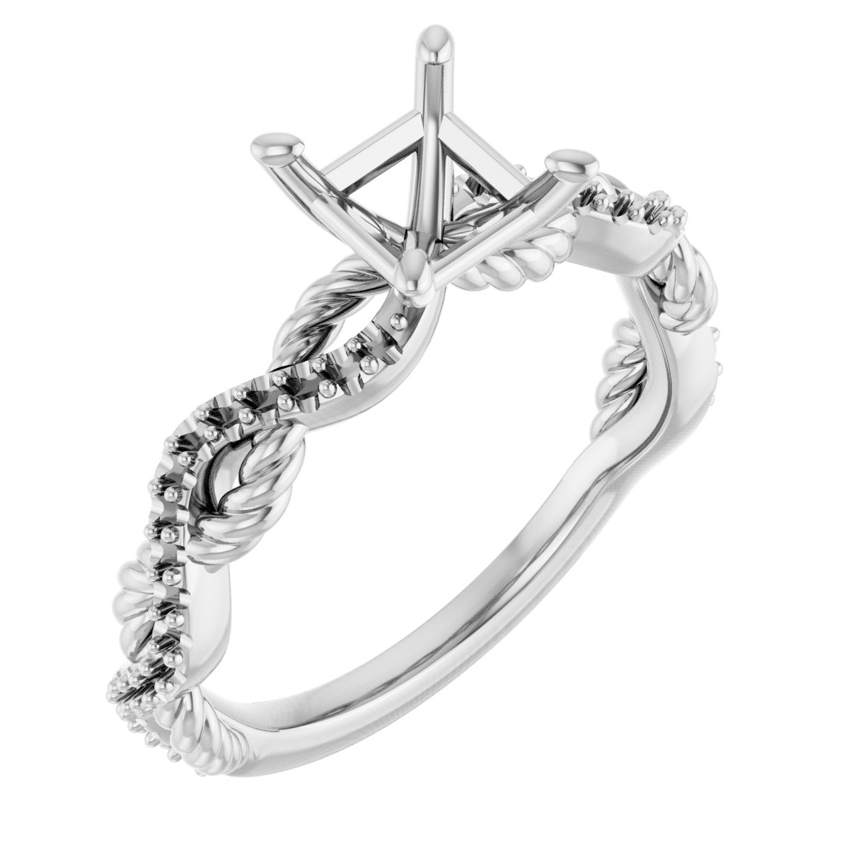 Accented Twisted Engagement Ring
