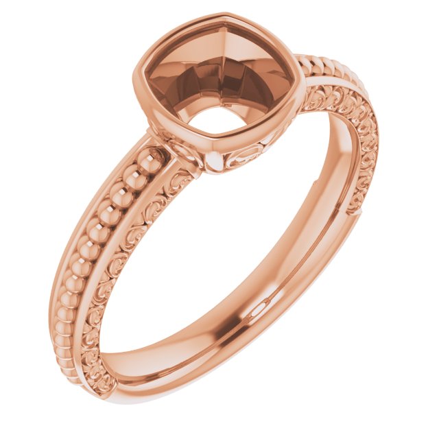 Beaded Bezel-Set Solitaire Ring