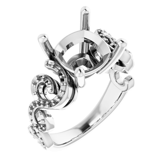Accented Sculptural Engagement Ring