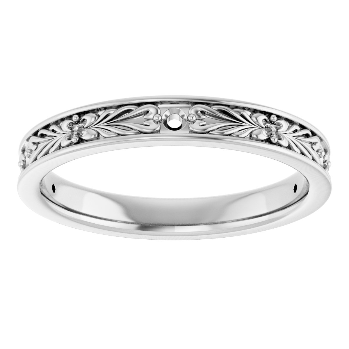 14K White .07 CTW Diamond Anniversary Band