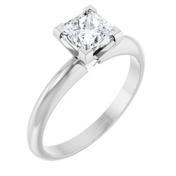 Diamond Square/Princess V-Prong 4-Prong Engagement Ring or Mounting