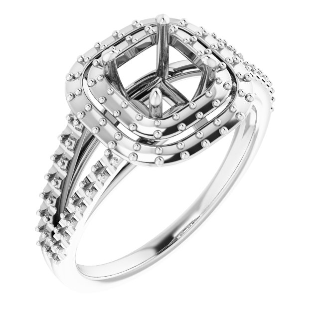 Double Halo-Style Engagement Ring