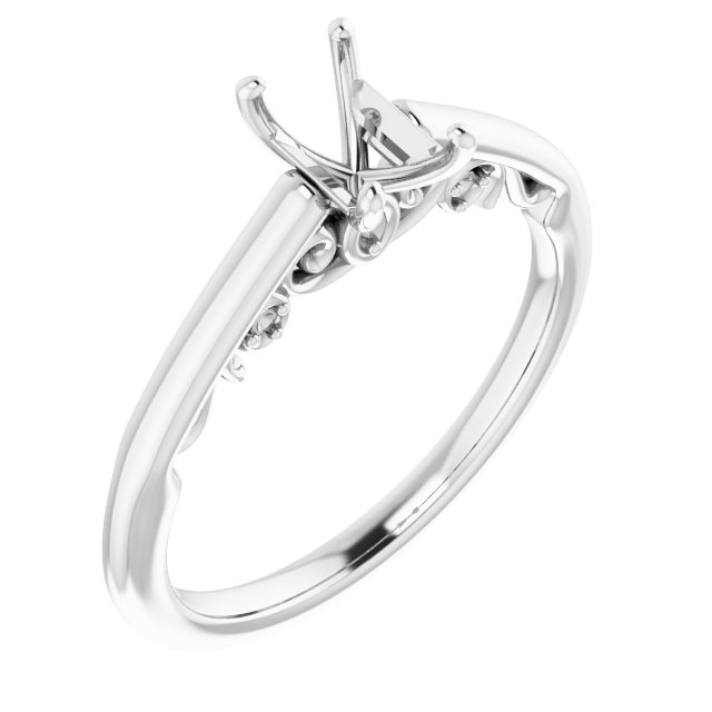 Accented Sculptural Engagement Ring