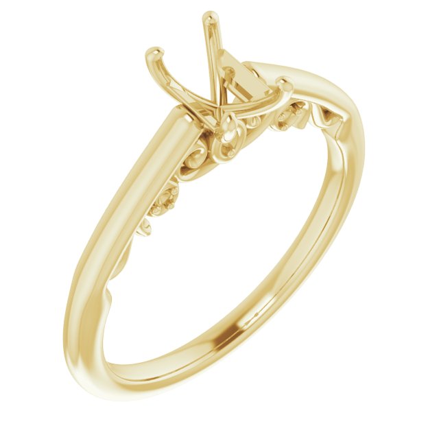 Accented Sculptural Engagement Ring