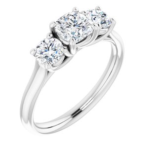 Platinum 5 mm Cushion Forever One™ Moissanite Engagement Ring