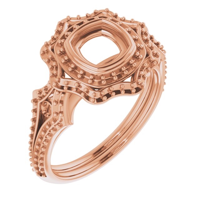 Bezel-Set Halo-Style Ring
