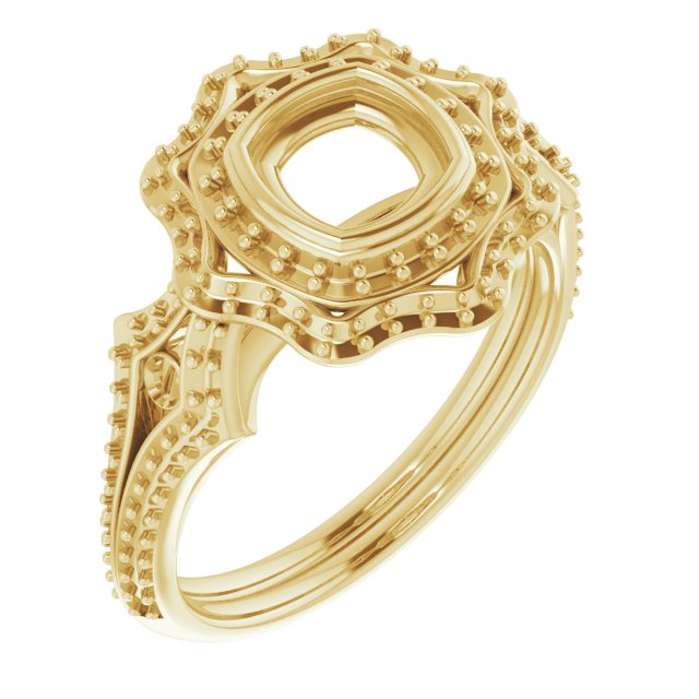Bezel-Set Halo-Style Ring
