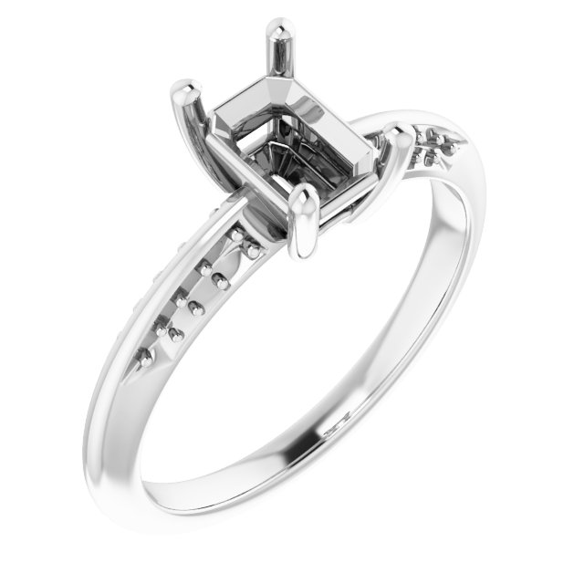 Accented Knife-Edge Engagement Ring