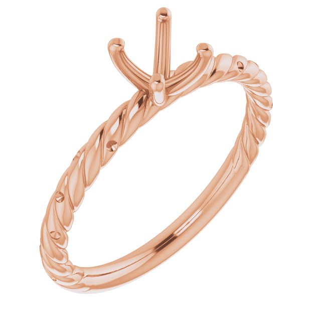 Accented Rope Engagement Ring