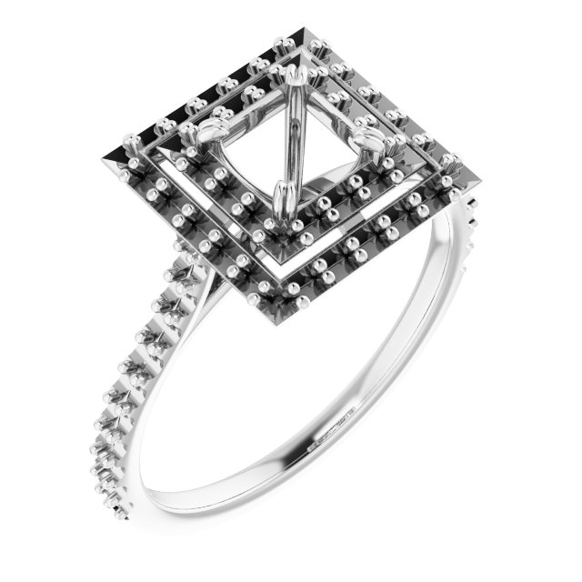 Double Halo-Style Engagement Ring