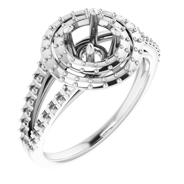 Double Halo-Style Engagement Ring
