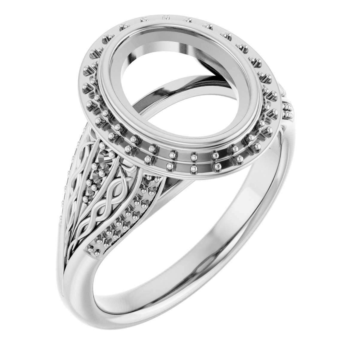 Bezel-Set Halo-Style Engagement Ring