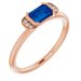 14K Rose Natural Blue Sapphire & .02 CTW Natural Diamond Stackable Ring