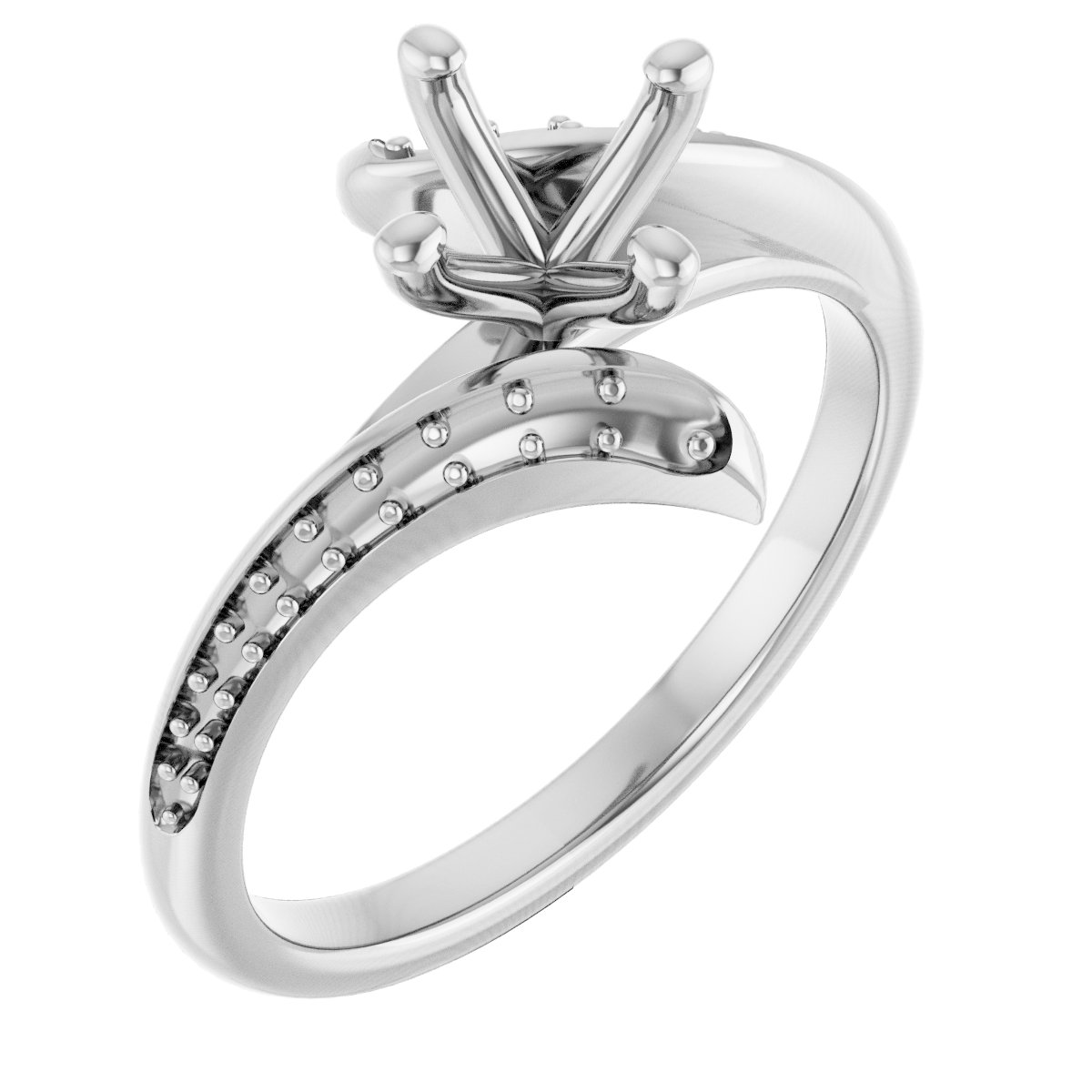 Accented Bypass Engagement Ring