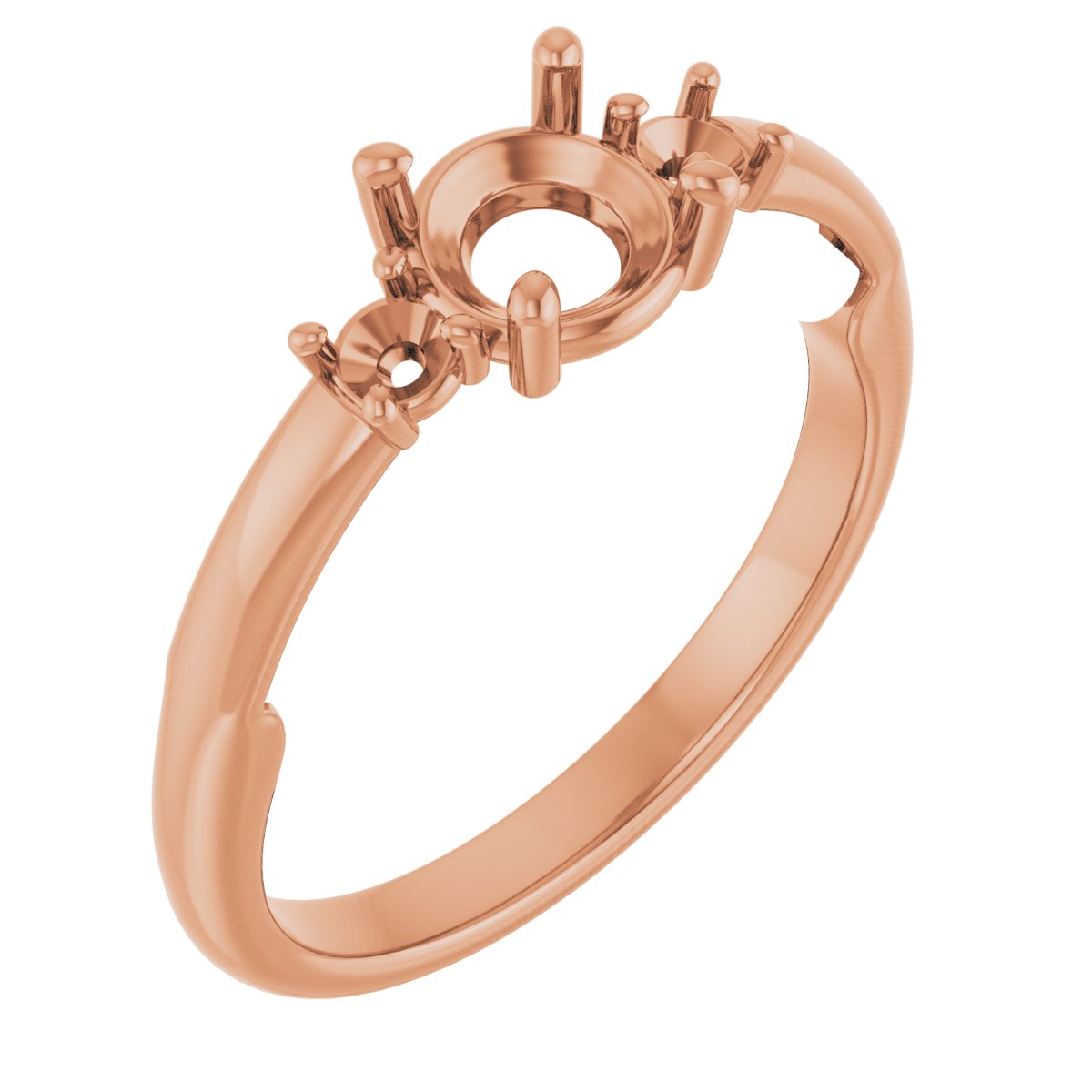 Three-Stone Sculptural Engagement Ring