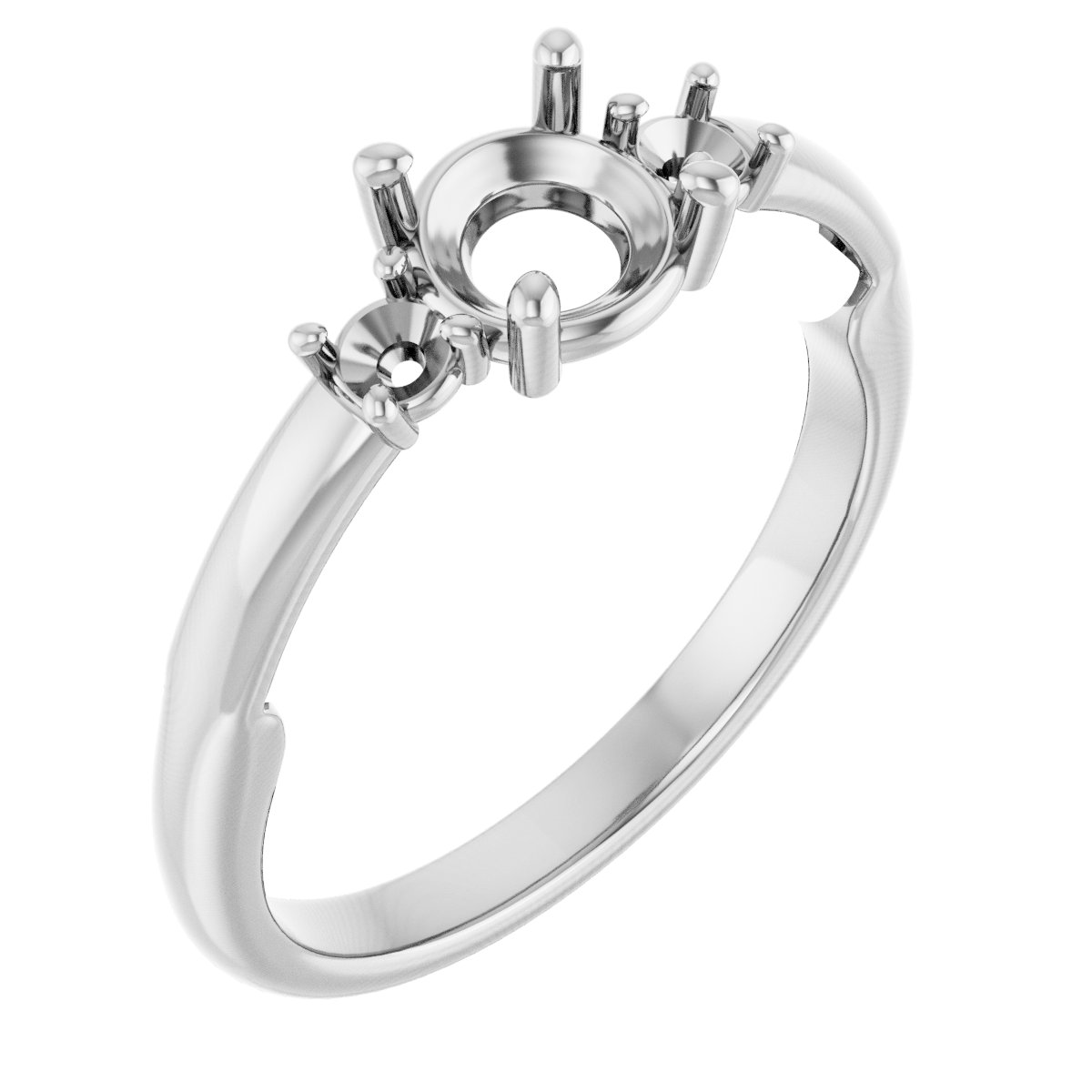 Three-Stone Sculptural Engagement Ring
