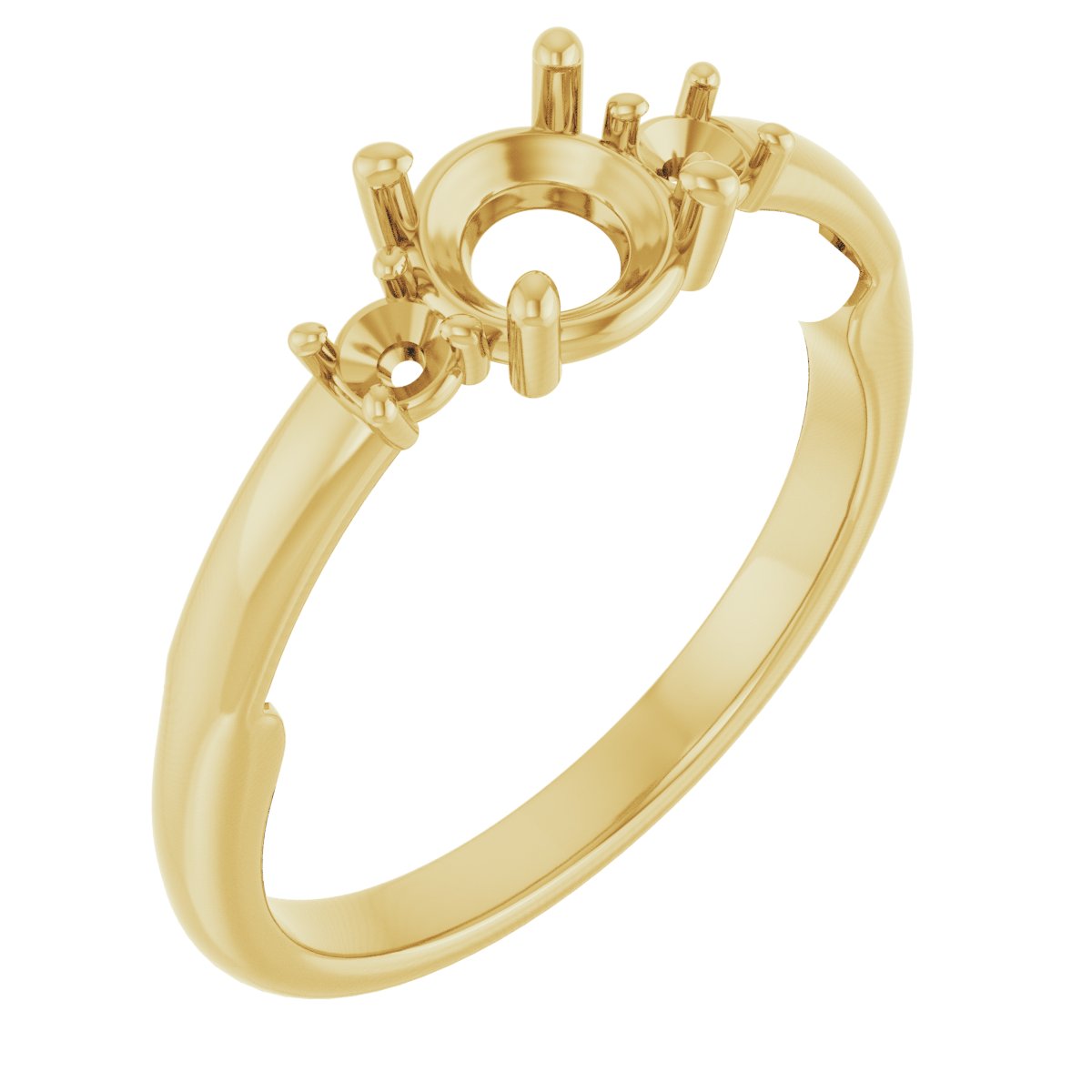 Three-Stone Sculptural Engagement Ring