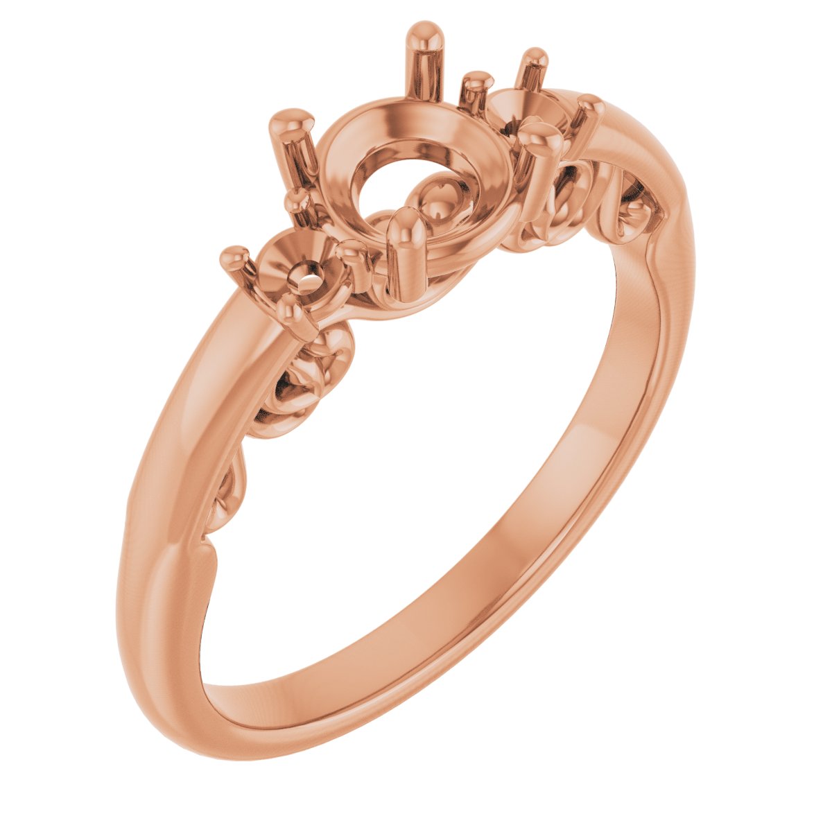 Three-Stone Sculptural Engagement Ring
