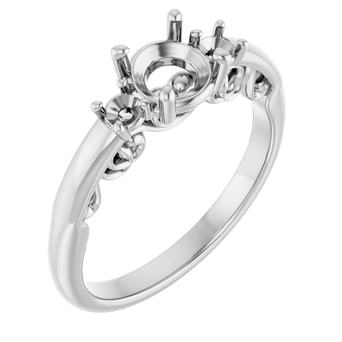 Three-Stone Sculptural Engagement Ring