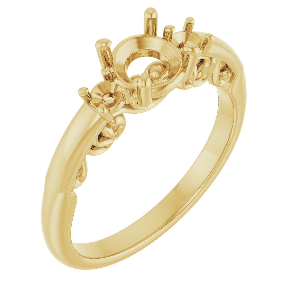 Three-Stone Sculptural Engagement Ring