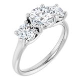 Platinum 6.5 mm Round Forever One™ Moissanite Engagement Ring 