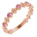 14K Rose Natural Pink Tourmaline Beaded Ring