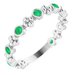 14K White Lab-Grown Emerald Beaded Ring  