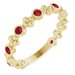 14K Yellow Lab-Grown Ruby Beaded Ring  
