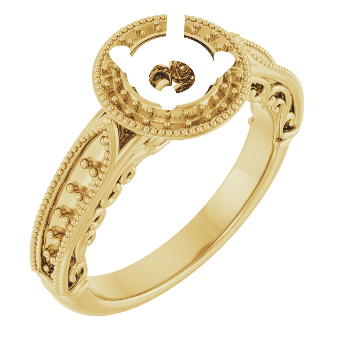 Halo-Style Vintage-Inspired Engagement Ring