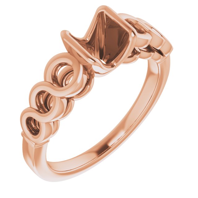 Half-Bezel Accented Engagement Ring