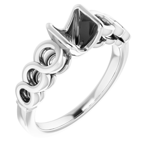 Half-Bezel Accented Engagement Ring