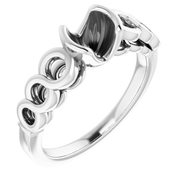 Half-Bezel Accented Engagement Ring