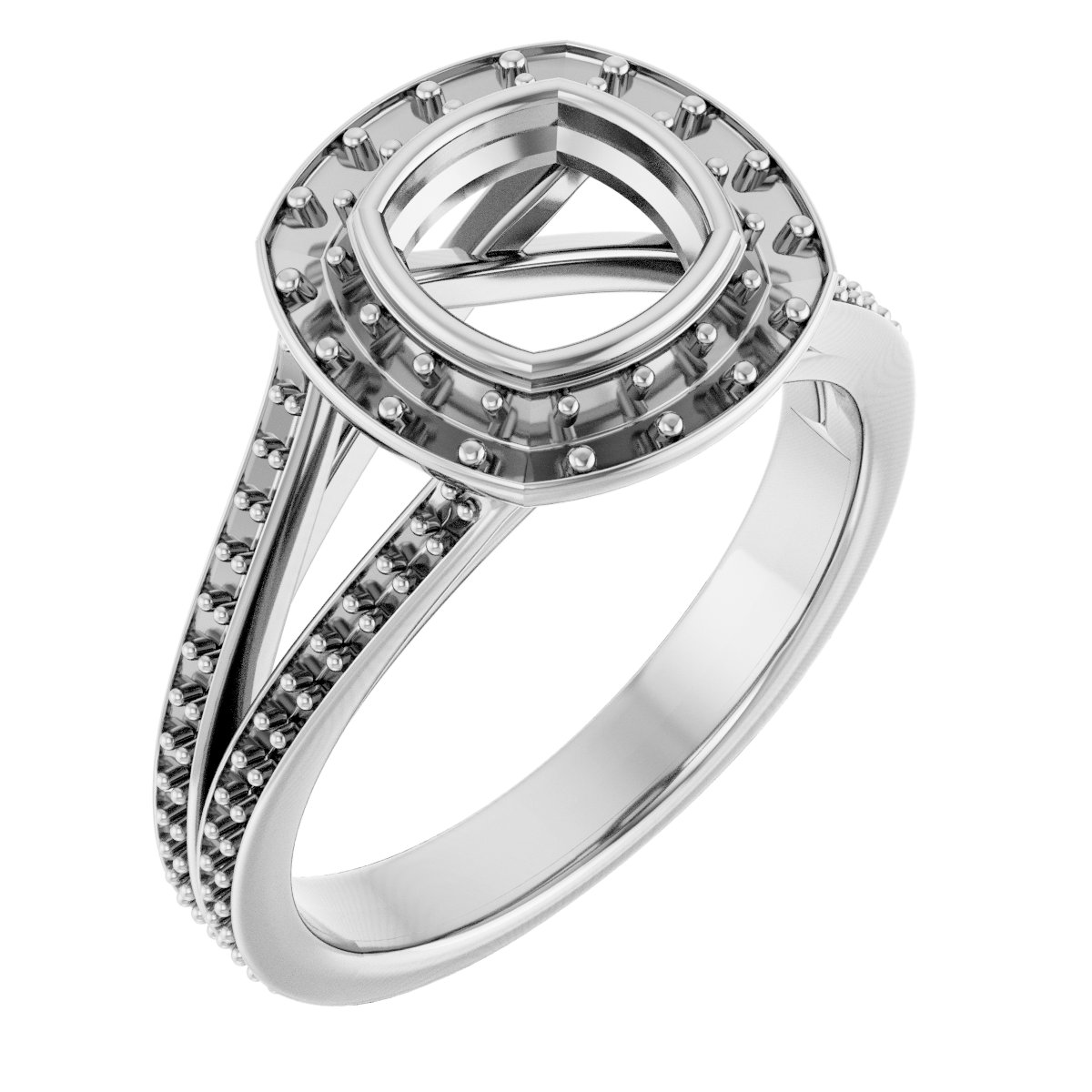 Bezel-Set Halo-Style Engagement Ring