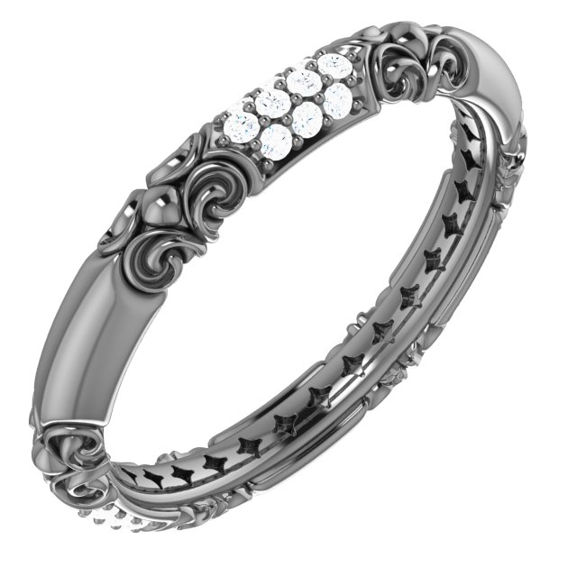 14K White 1/5 CTW Diamond Sculptural-Inspired Ring