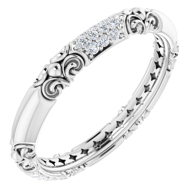 14K White 1/5 CTW Diamond Sculptural-Inspired Ring