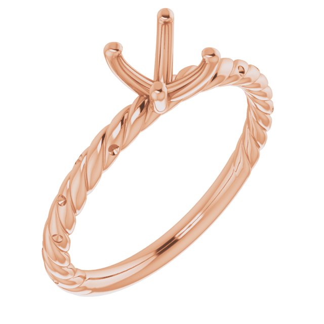 Accented Rope Engagement Ring