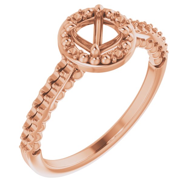 Halo-Style Beaded Engagement Ring