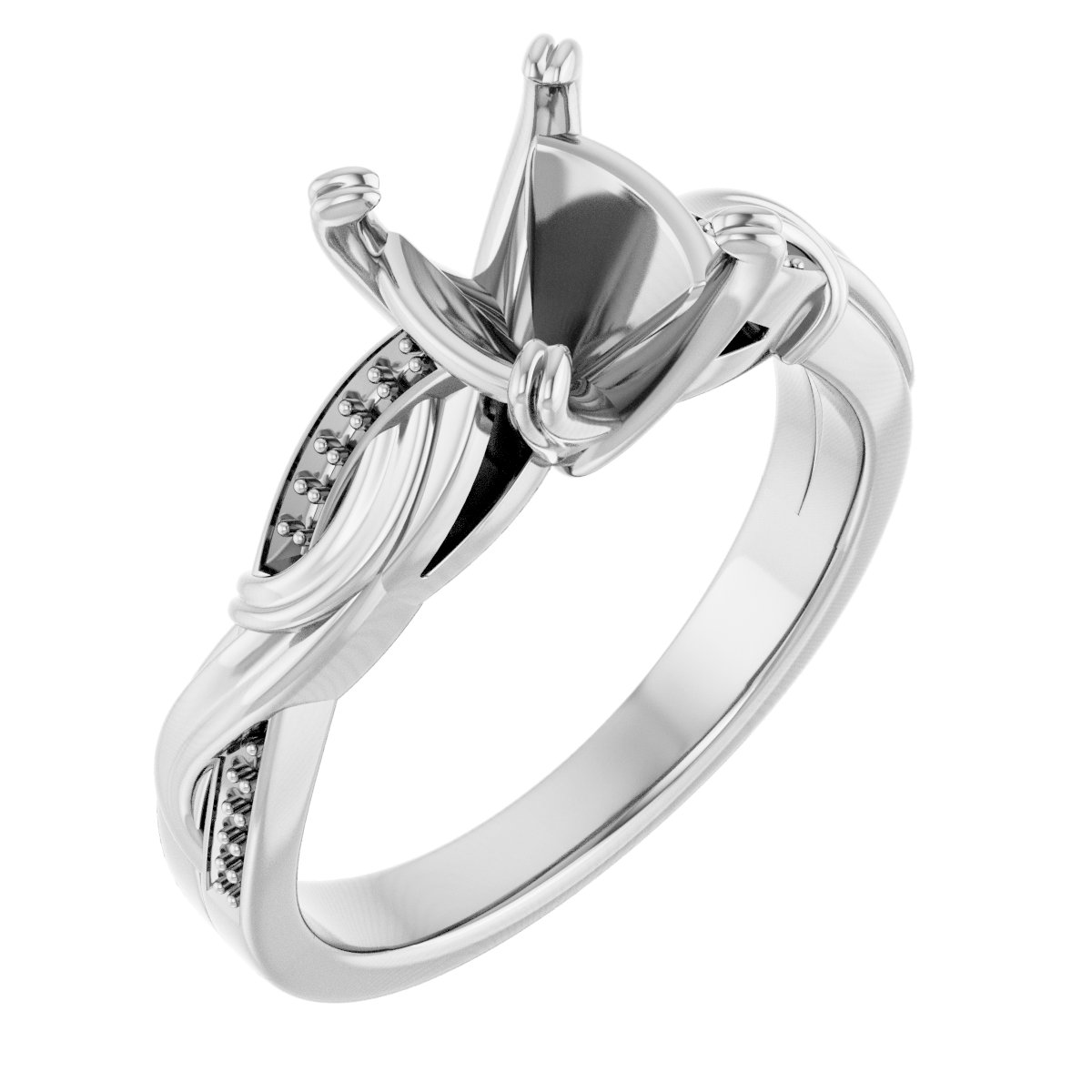 Accented Infinity-Inspired Engagement Ring