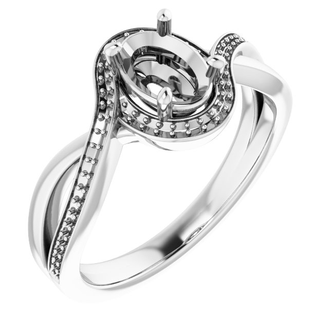 Halo-Style Bypass Engagement Ring
