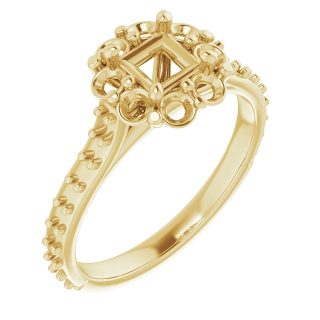Halo-Style Floral Engagement Ring