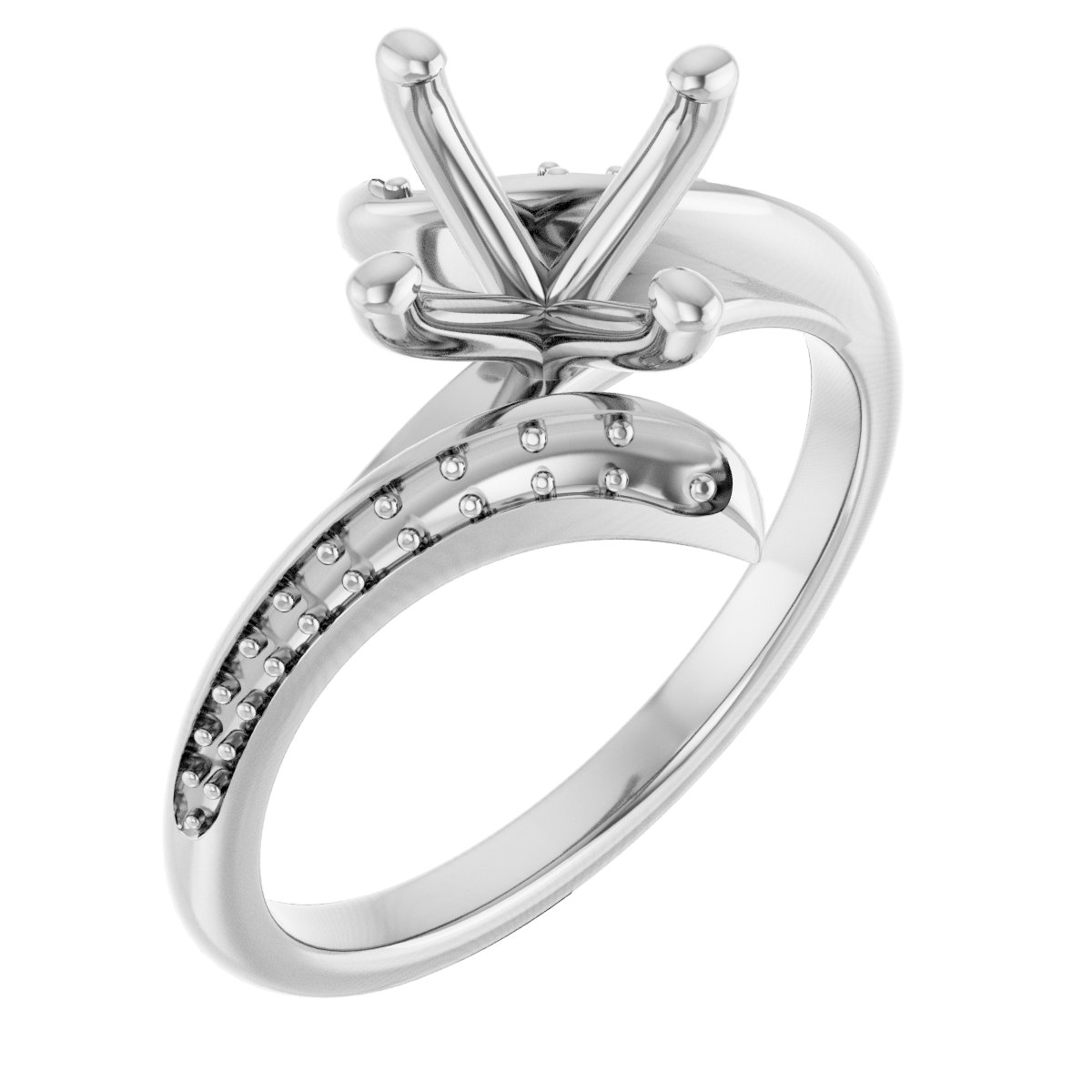 Accented Bypass Engagement Ring