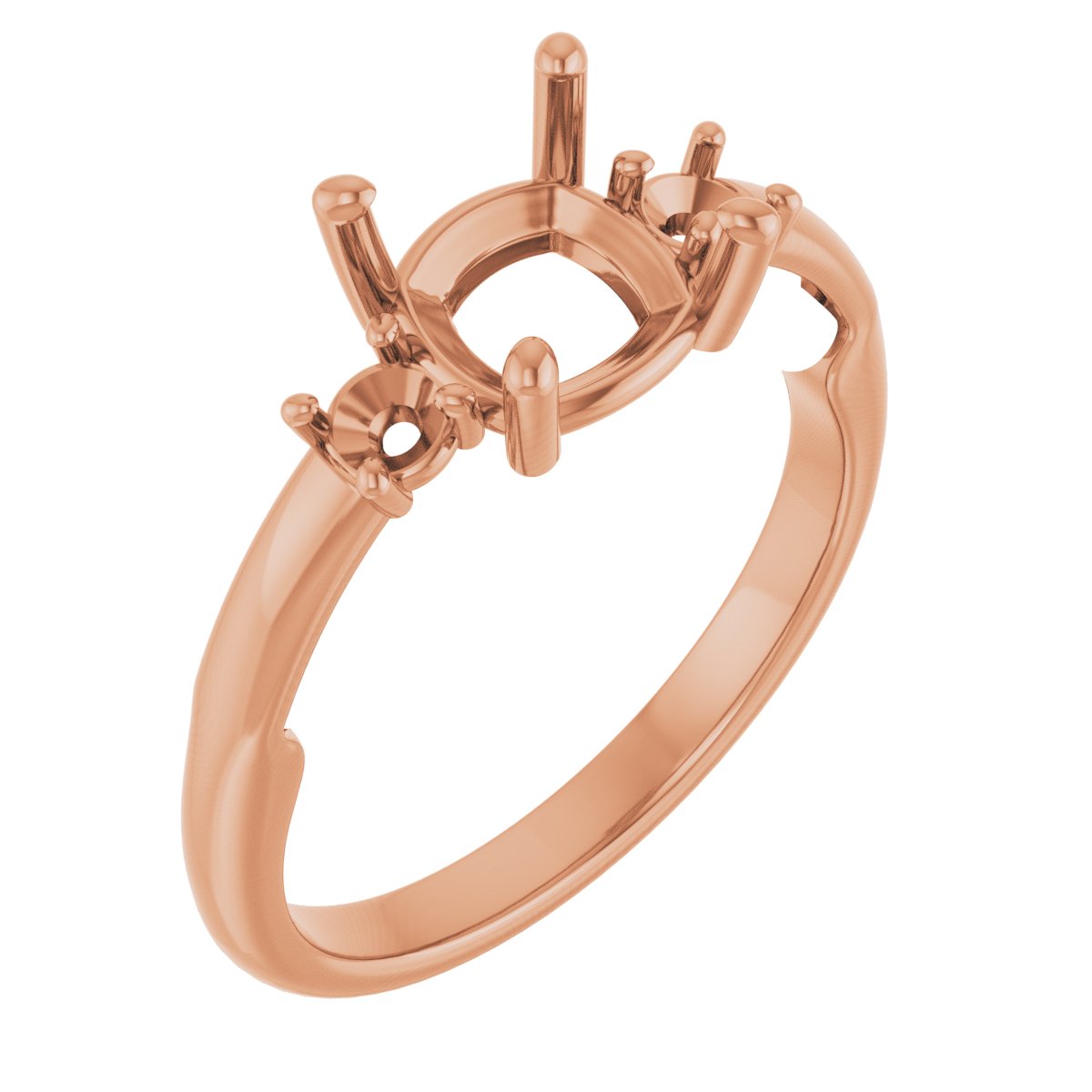 Three-Stone Sculptural Engagement Ring