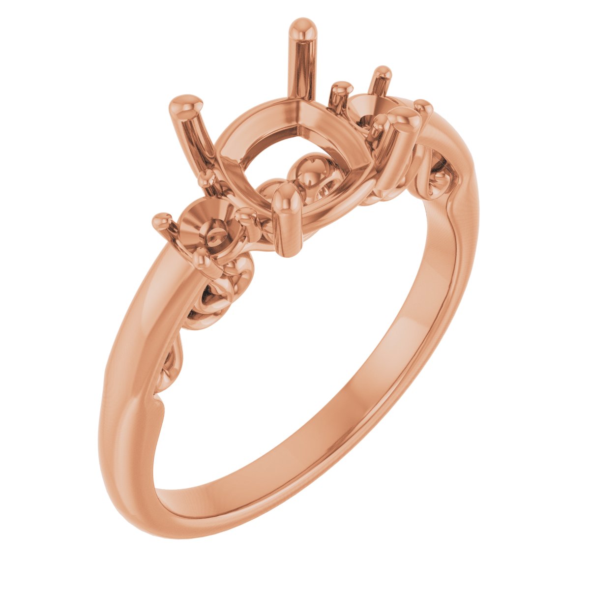 Three-Stone Sculptural Engagement Ring