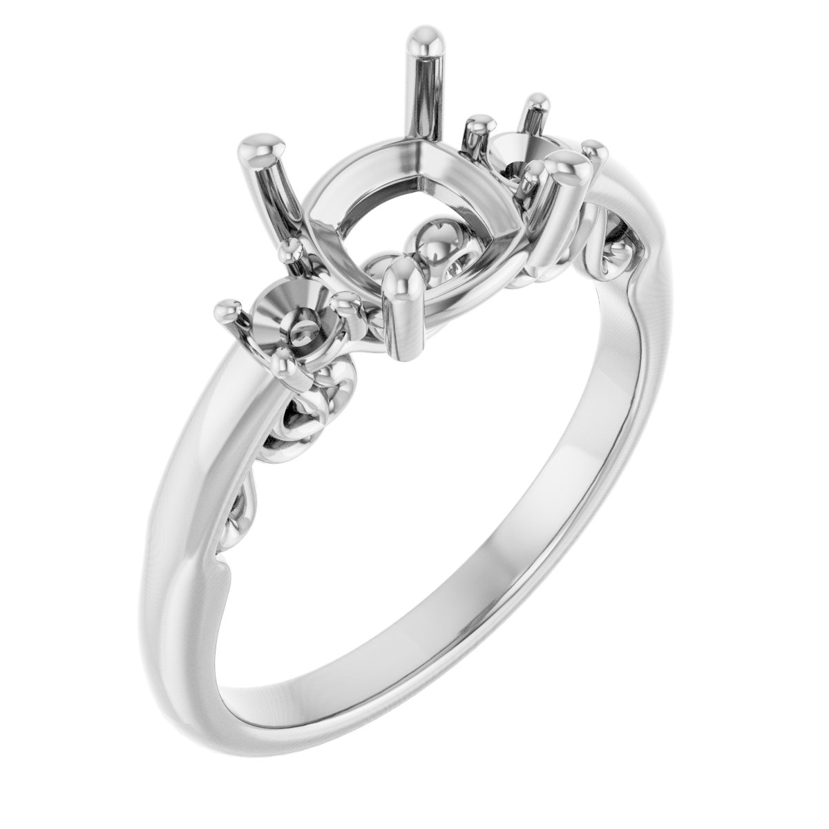Three-Stone Sculptural Engagement Ring